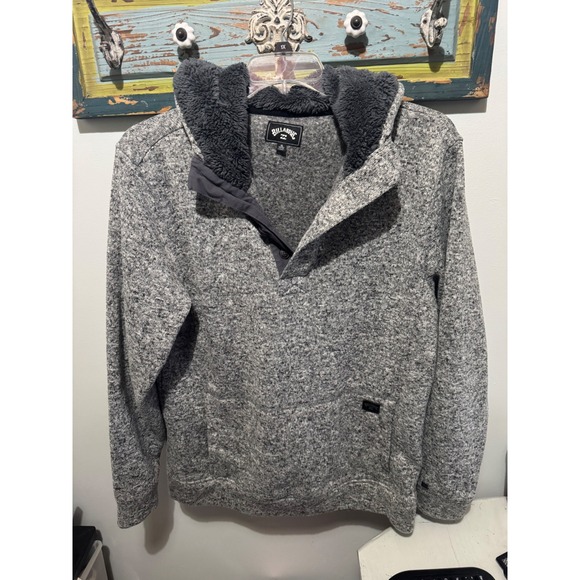 Billabong Other - Billabong‎ Roam Hooded Henley Sweatshirt in grey heather.